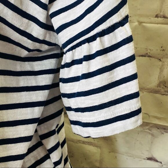 Zara Striped Ruffle Sleeve Crop Top size Large - Picture 6 of 6